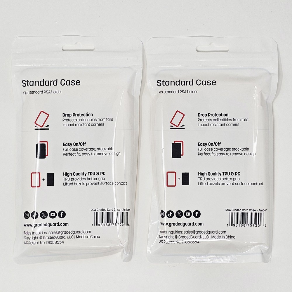 (2) Amber GradedGuard PSA Graded Card Jewel Case Guard Protector Stackable