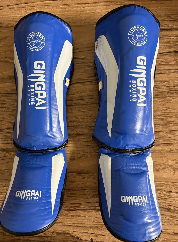 Gingpai Blue Boxing Shin Guards