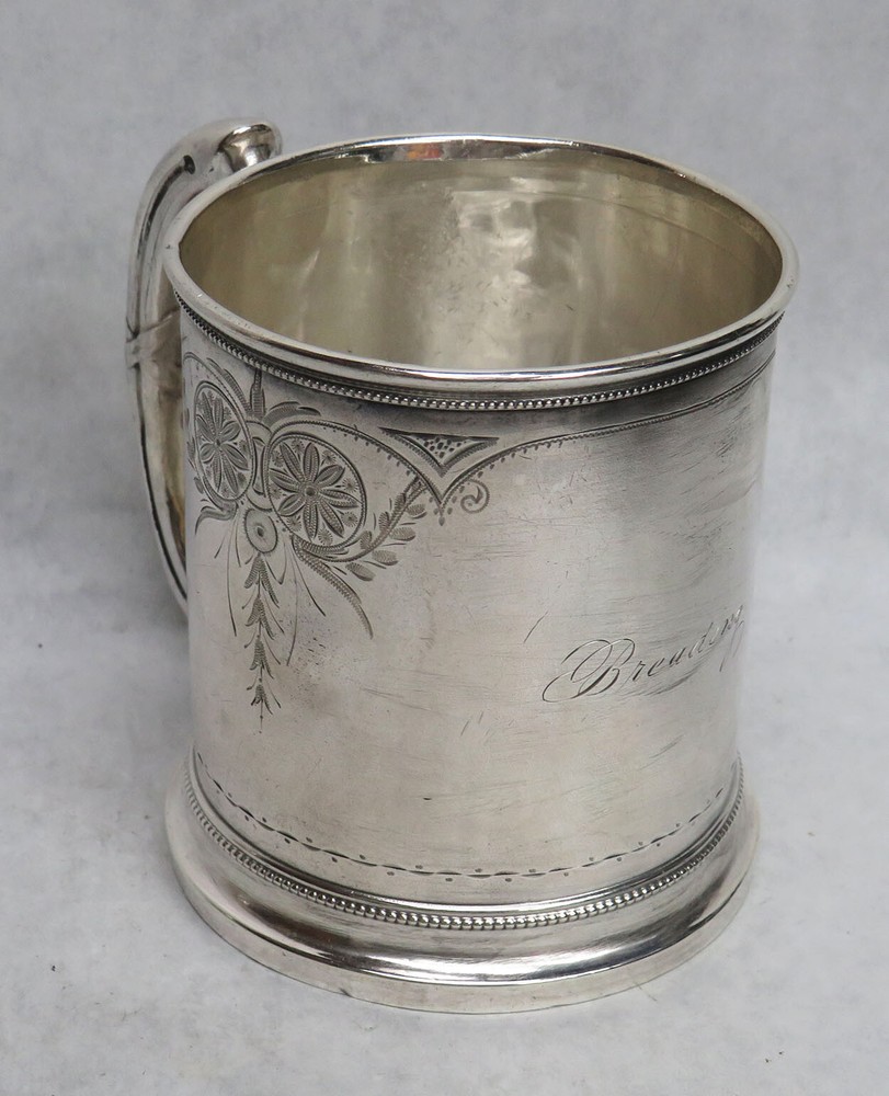 WONDERFUL 1874 GORHAM STERLING SILVER MUG / CUP