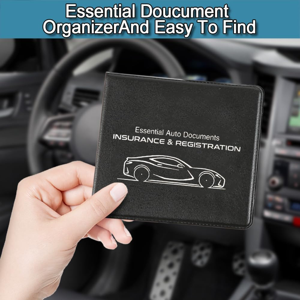 2PCS Car Registration and Insurance Holder, 10.6''×4.8'' Essential Auto Card Glo