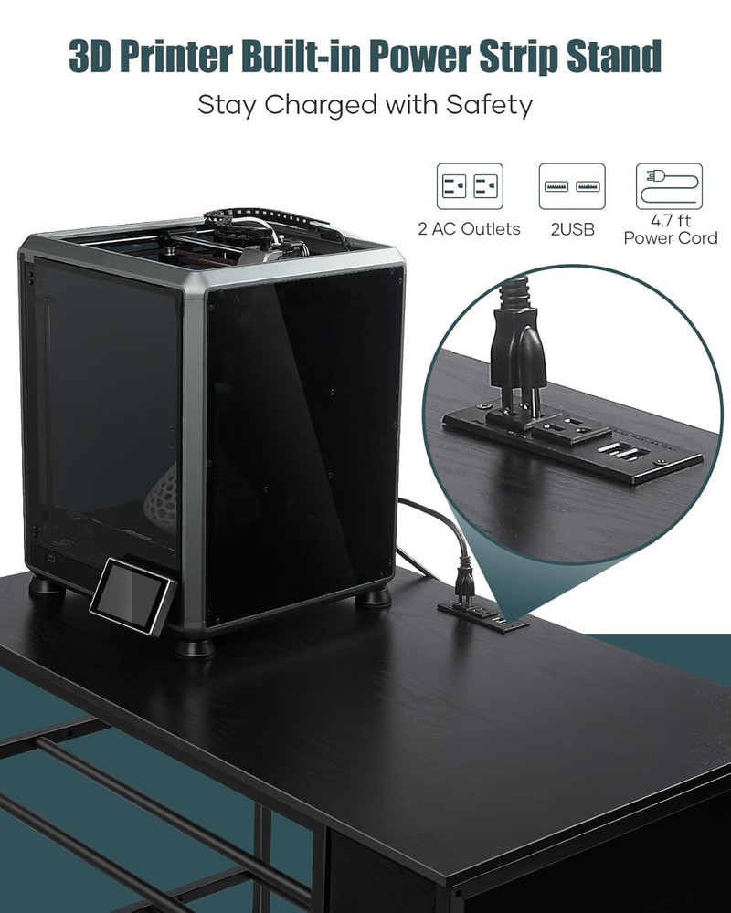 3D Printer Table with Filaments Storage - 3D Printer Stand Filament Storage Rack