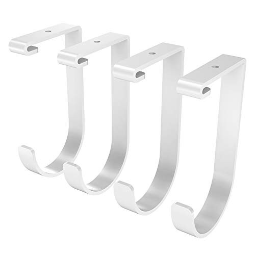 4 Pack Add On Storage Flat Hook Accessory for Garage Flat Hook x 4 White