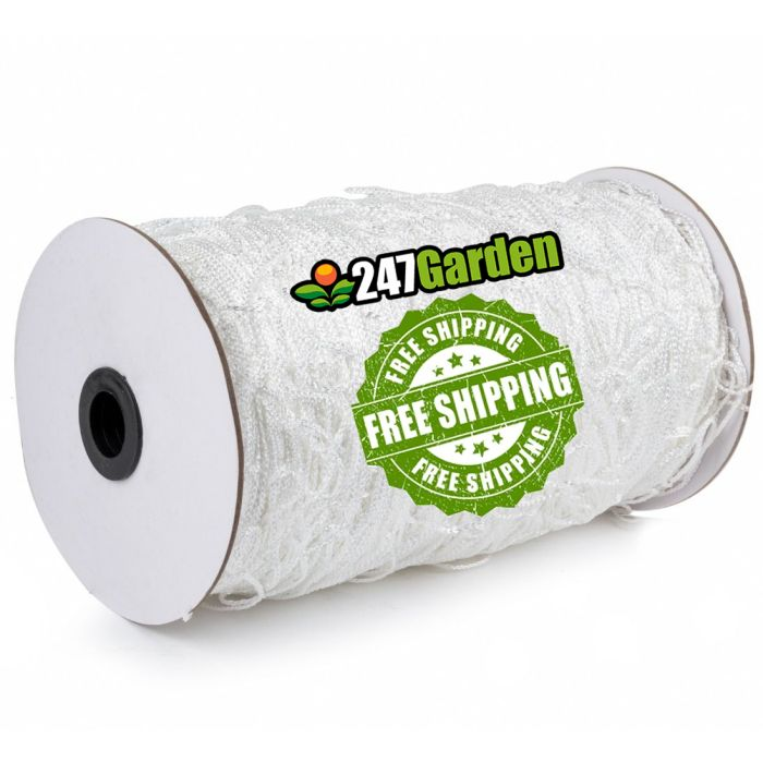 247Garden 6X200FT Trellis Netting w/ 6in Square Mesh (White, Nylon, Spool)