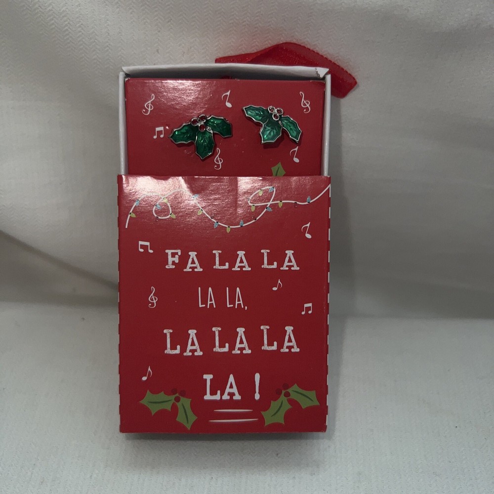 Christmas Holly Ear Rings