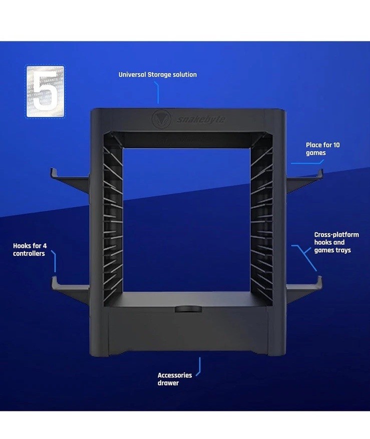 Snakebyte Games Tower 5 Universal Storage Solution PlayStation 5 Compatible