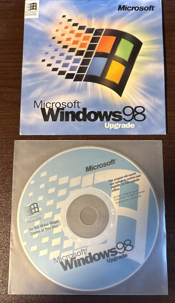 Microsoft Windows 98 Upgrade CD-ROM w/ product key