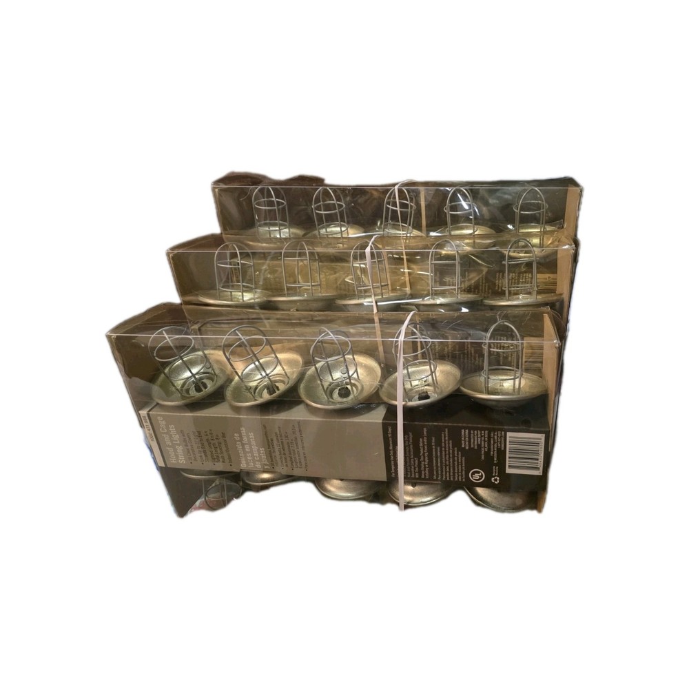 CAFE STRINGLIGHTS W/LIGHT SHIELDS Hood And Cage 3 Full Sets NIB 24' Total