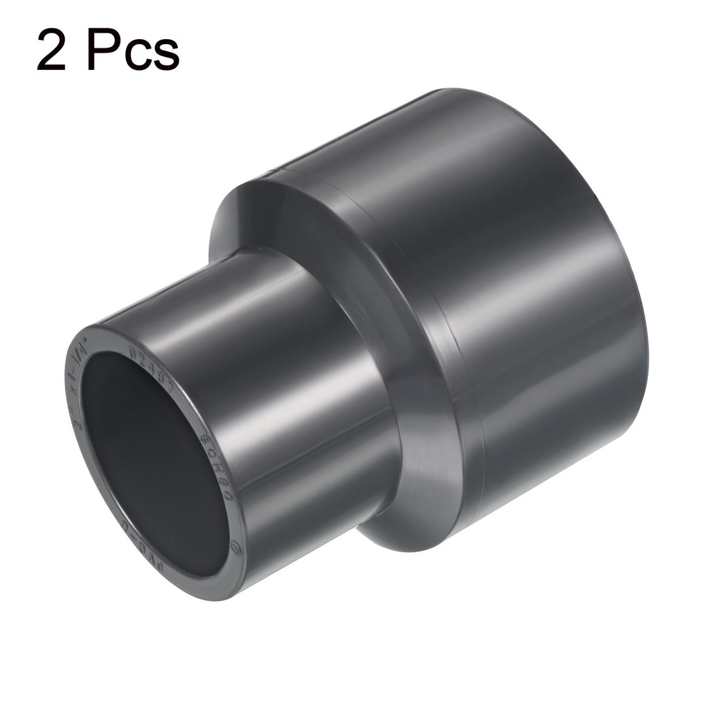 UPVC Reducer Pipe Fitting 2"x 1-1/4" Program Socket 2pcs Coupling