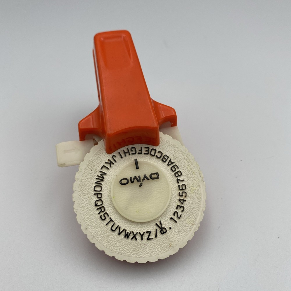Dymo Label Maker Mini Orange Handheld VTG Alpha Numeric