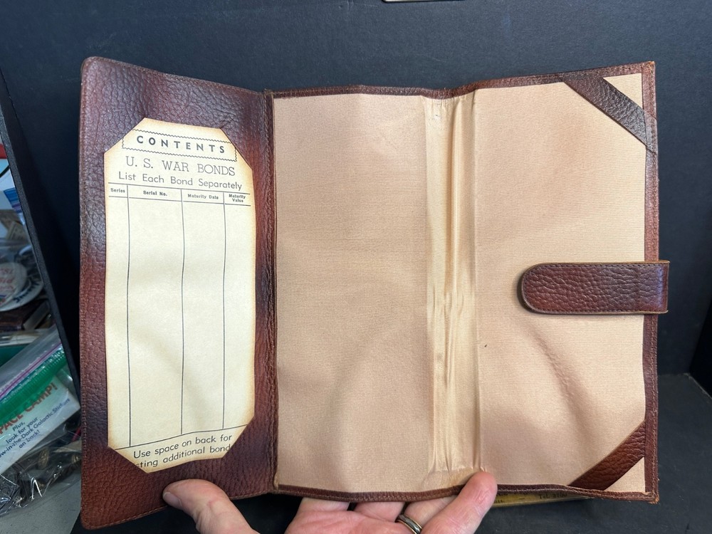 Vintage Cloister Craft Leather WAR BONDS WALLET, WW1-WW2?