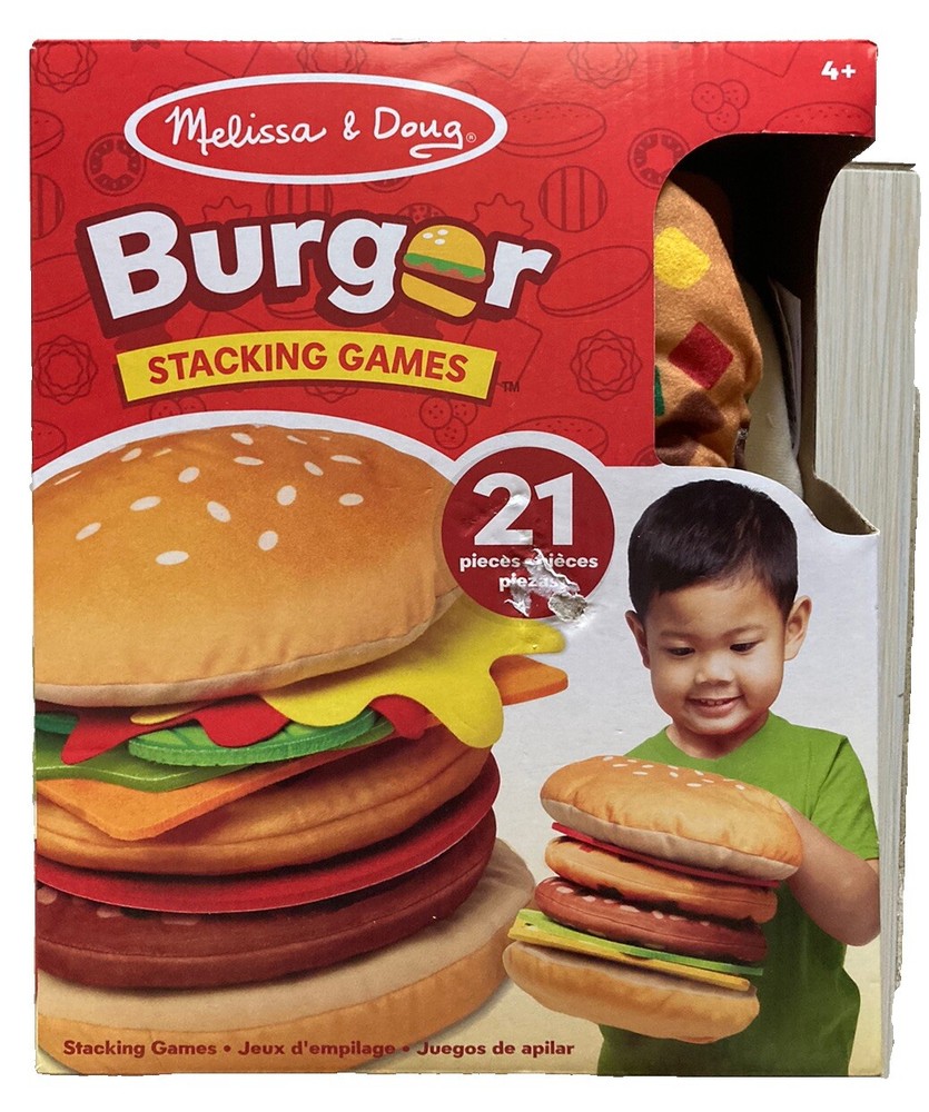 Melissa & Doug Burger Matching & Stacking Games 4+