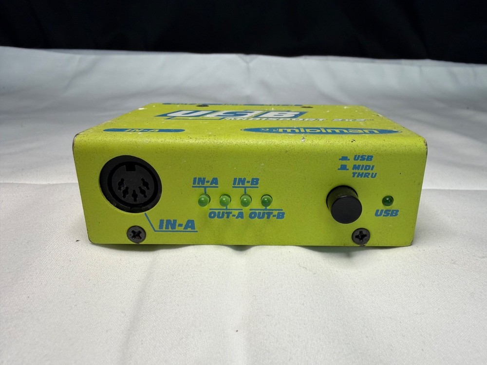 Midiman MIDISport 2x2 USB MIDI Interface Lime Green Aqua Unit Only Used