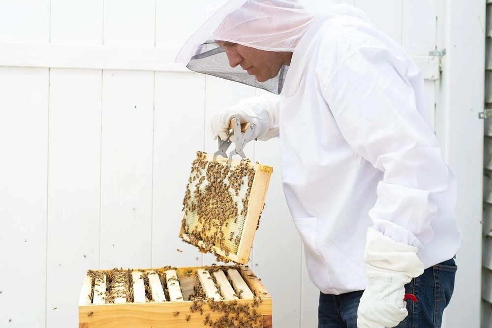 Professional White Large Beekeeping Suit, Jacket, Pull Over, Smock with Veil,