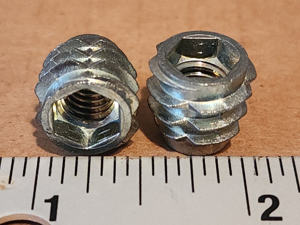 E-Z LOK  Threaded Insert Zinc Hex-Flush 5/16-18 M8-1.25 Internal Threads