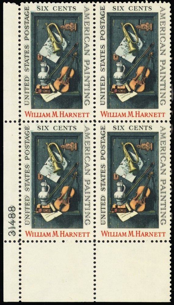 1386, MNH 6¢ Tagging Ghost Shift Error Looks Like Double Impression Stuart Katz