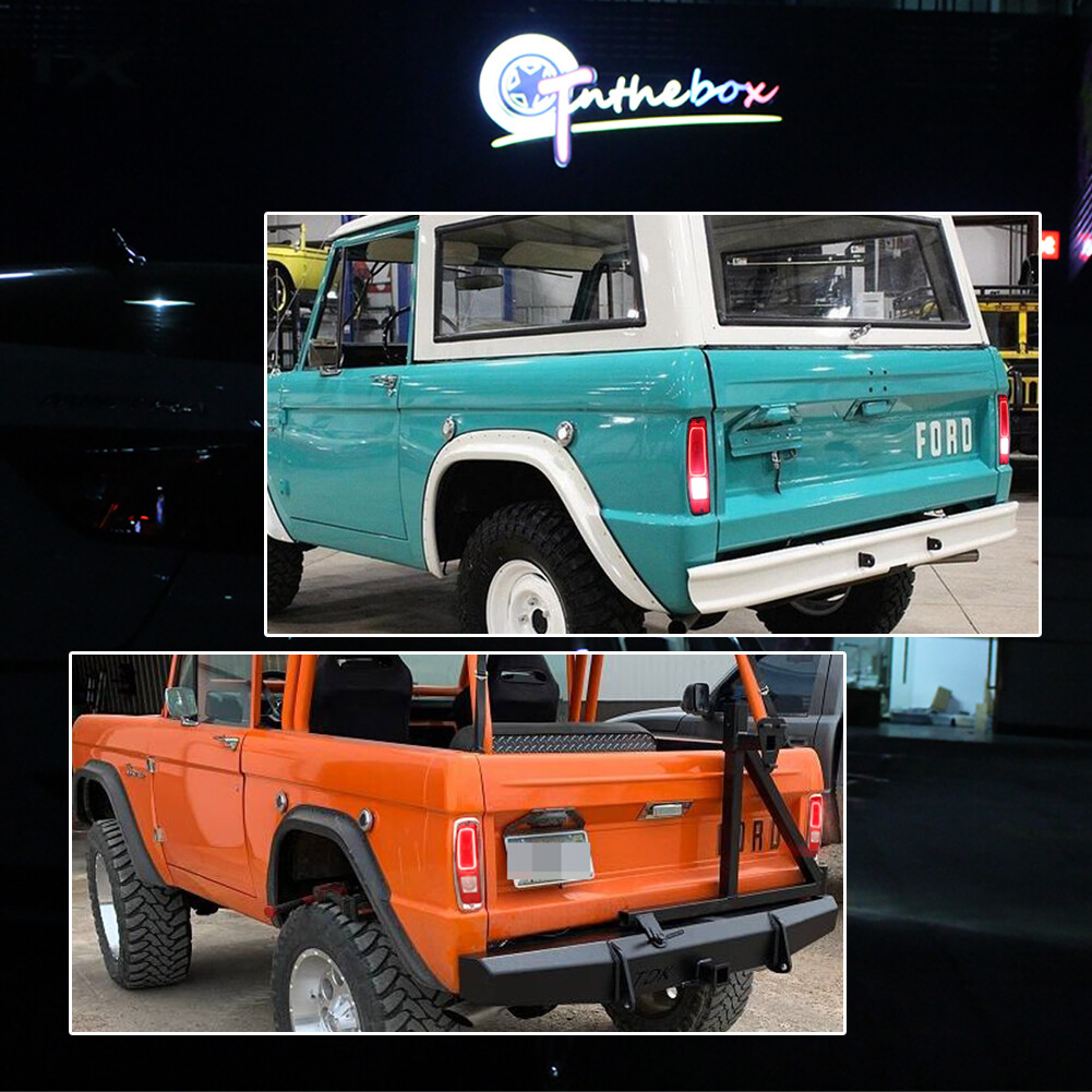 Pair (2) 1967-1972 Ford Truck 1967-1977 Bronco Red Tail Lights Taillamps LH+RH