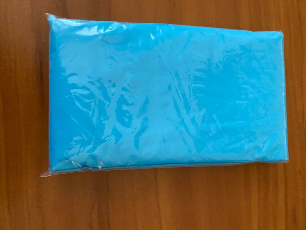 Isolation Gown Disposable Blue Poly Large 4 pcs