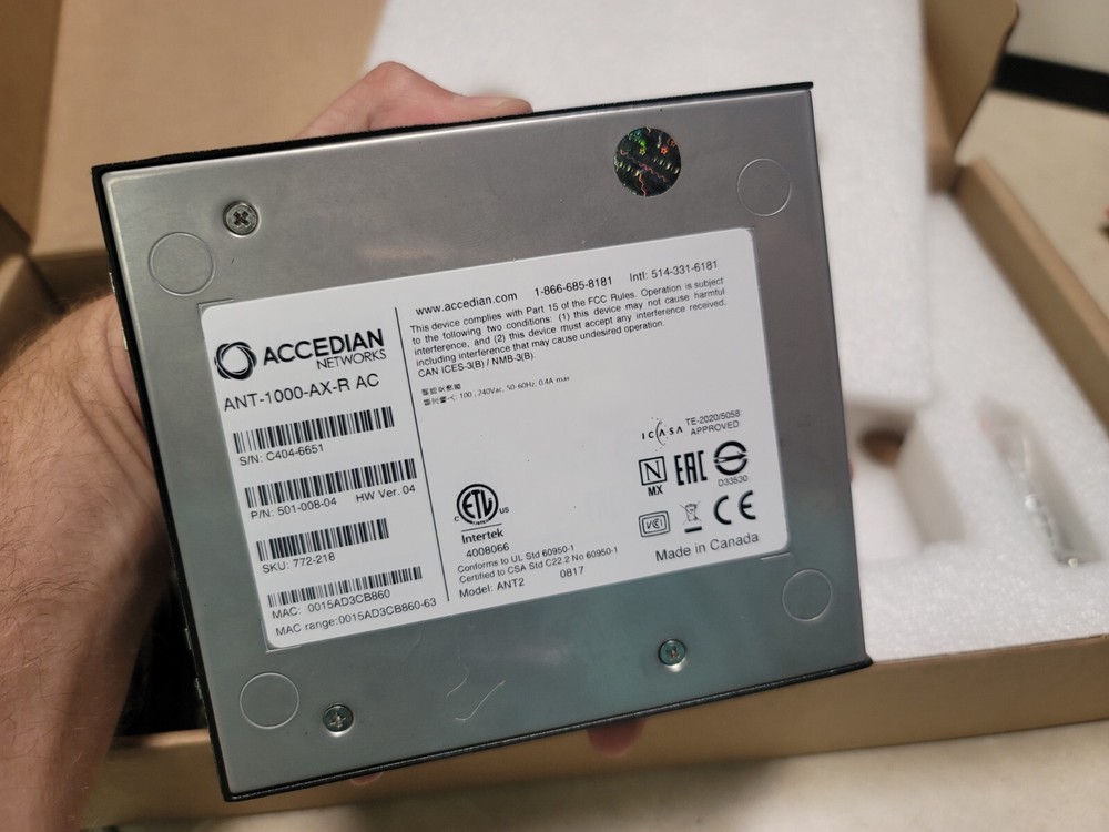 Accedian Network Performance Module ANT-1000-AX-R AC NOB