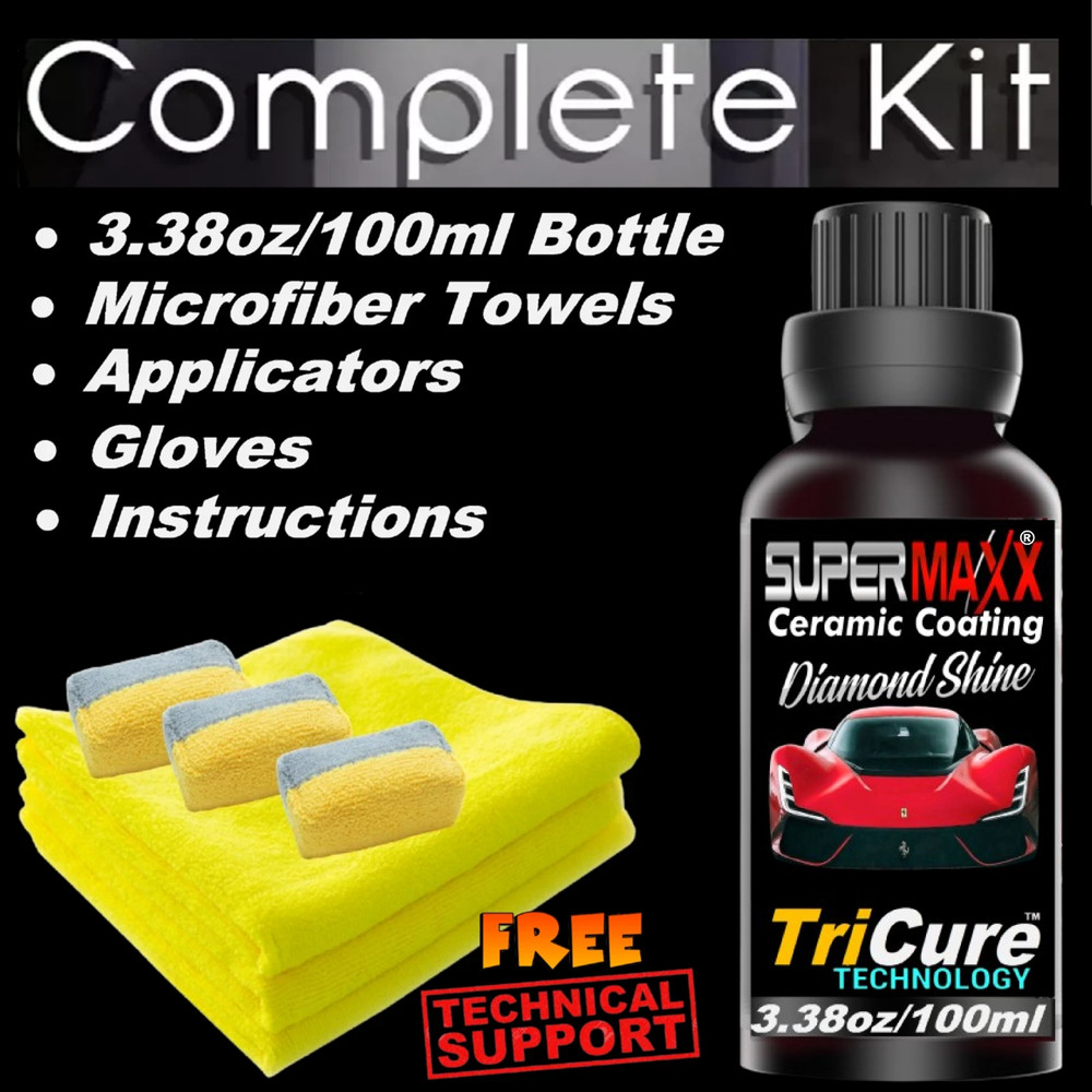 CERAMIC CAR COATING 'ADVANCED " TRICURE' GLOSS 'PAINT PROTECTION" - 100ml 'KIT'