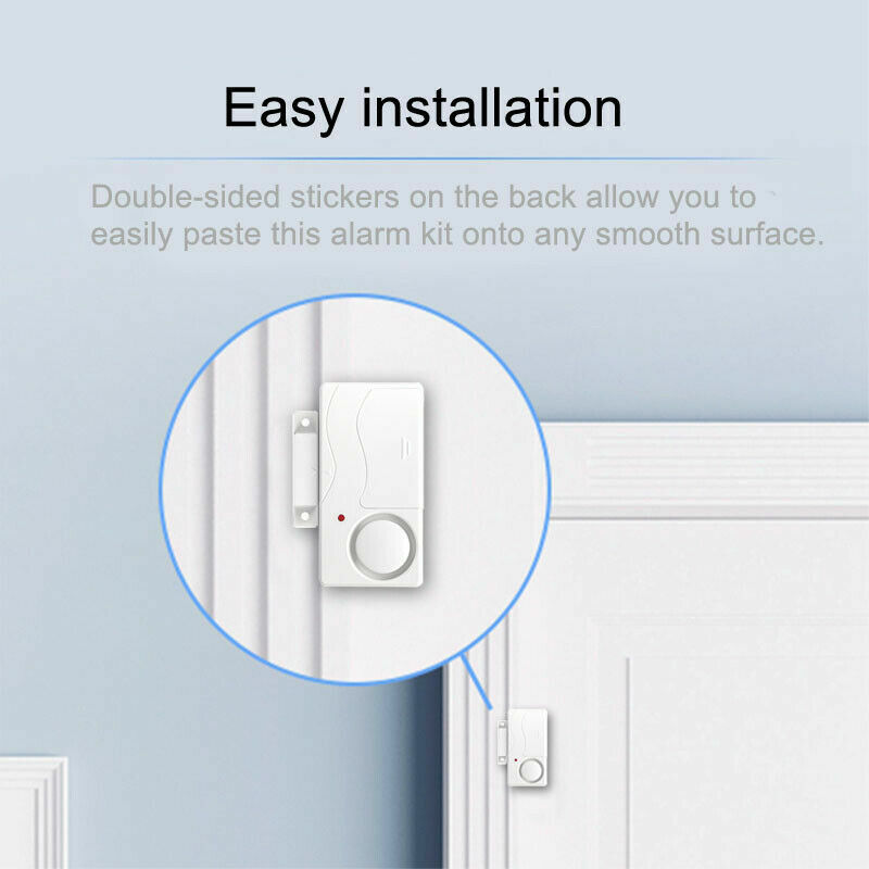 Wireless Door Burglar Security Alarm Magnetic Sensor with Remote Control 2 Set