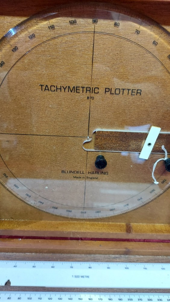Vintage Tachymeter Plotting Set Made In England.