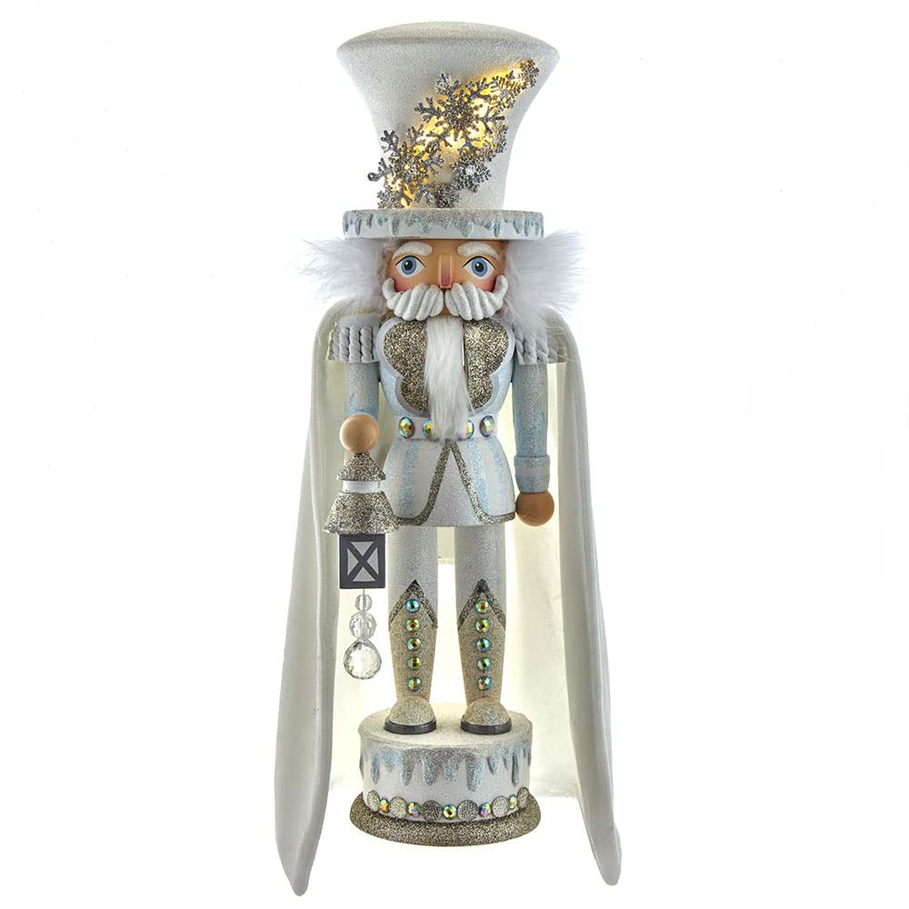 Hollywood Nutcrackers White Snowflake Soldier LED Nutcracker 18in Battery Oper