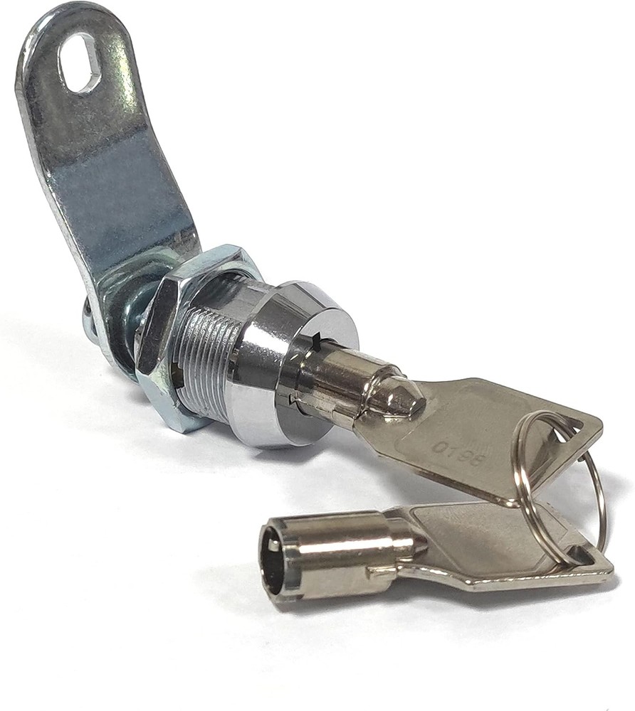 2 Pack Toolbox Lock 5/8" Tubular Cam Replacement Hook Keyed Chrome