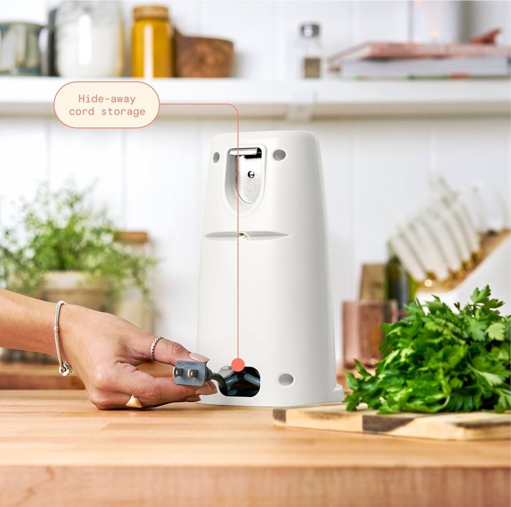 Electric Can Opener Easy Prep White