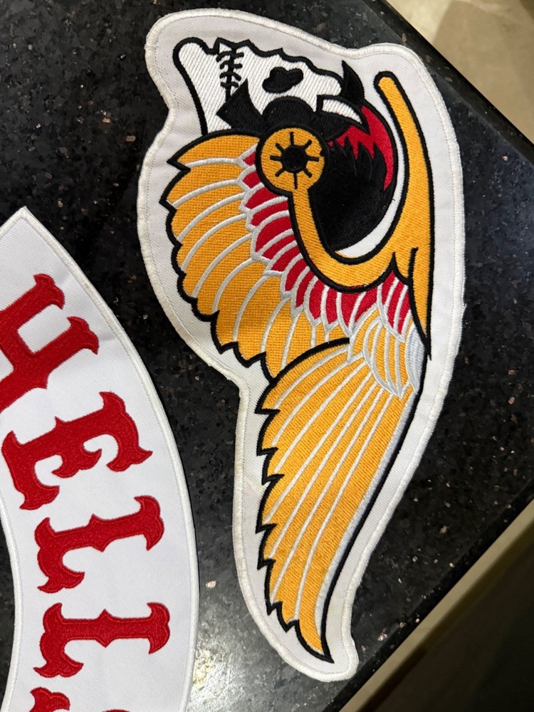 Hells Angels Style England Patch Set Full Biker Back Patch Skull Wings MC Set