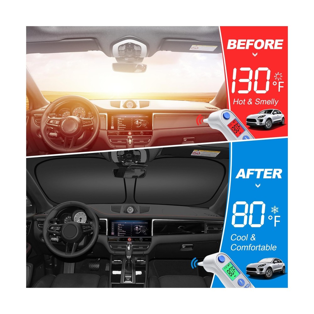 Front Windshield ＆ Side Window Sun Shade for 2016-2023 Toyo-ta Taco... Fa