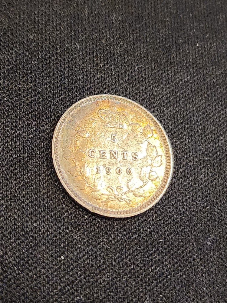 1900 Canada 5 Cents Oval 0 Silver Coin