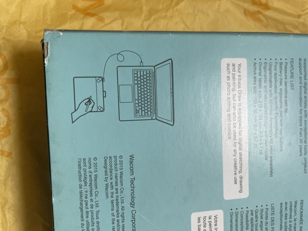 Wacom Intuos Draw Creative Graphics Tablet Small White- CTL490