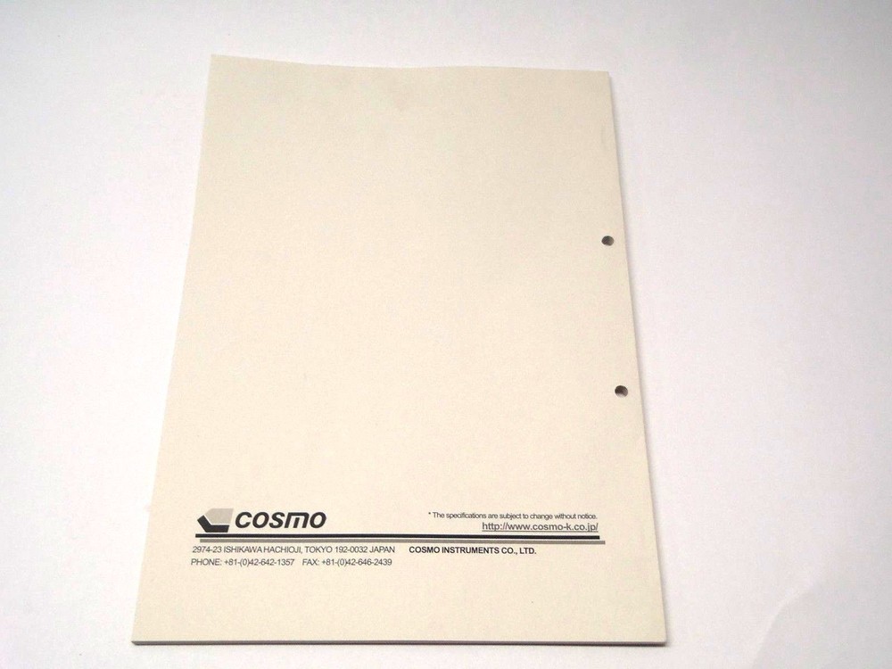 Cosmo Instruments Operation Manual for DP-330BA Digital Gauge Manometer