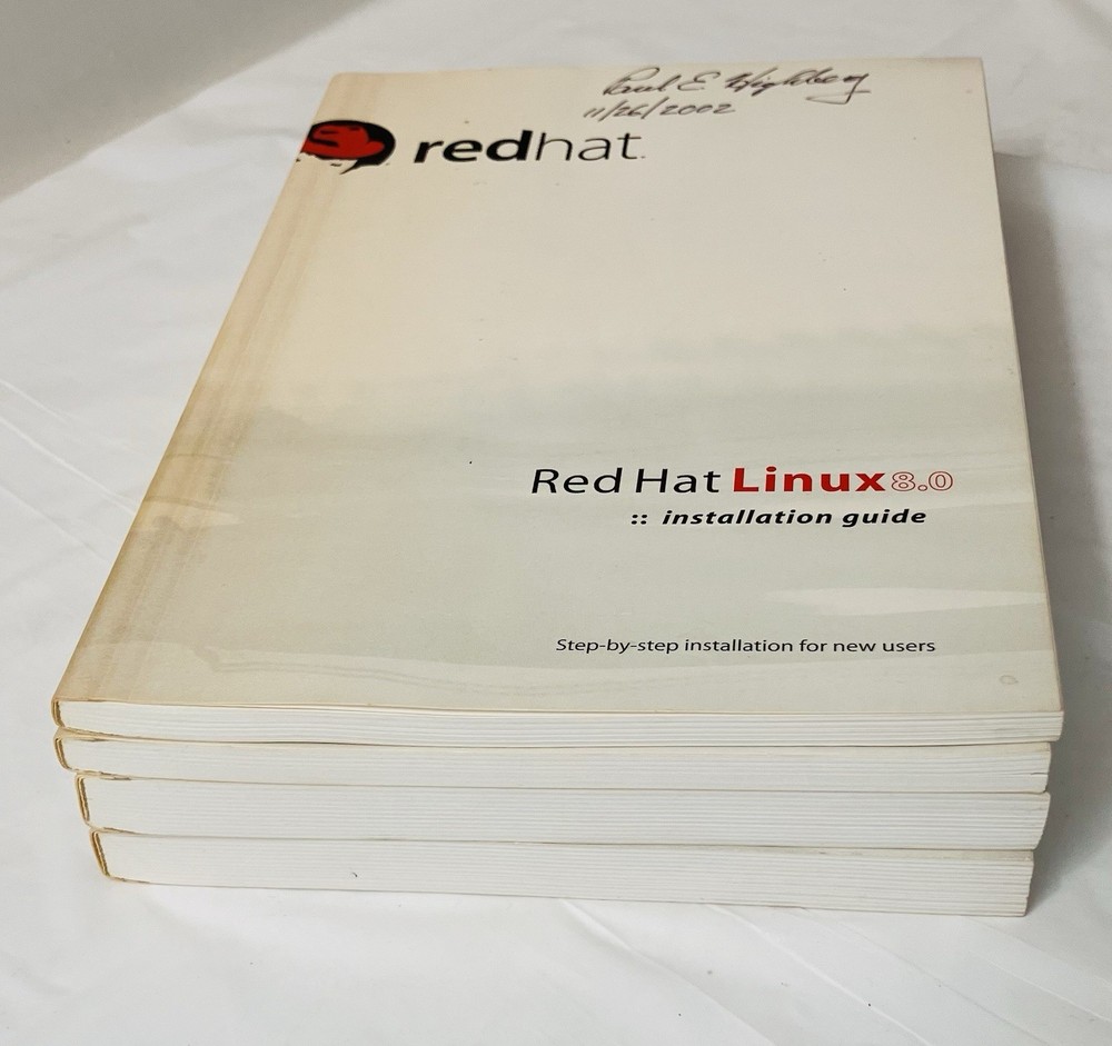 Red Hat Linux 8.0 Manual Set 6 pc Vintage OS Installation Reference Guides 2002