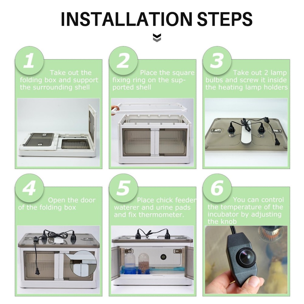 Chicken Brooder Box for Chicks Brooder Heater Chicks Warmer Brooder Plate Kit...