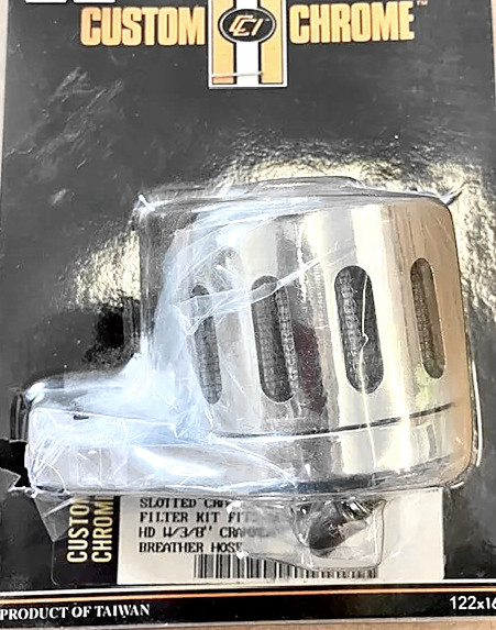 Slotted Crankcase Element Filter Kit Fits For Harley 3/8" Breather Hose Chrome