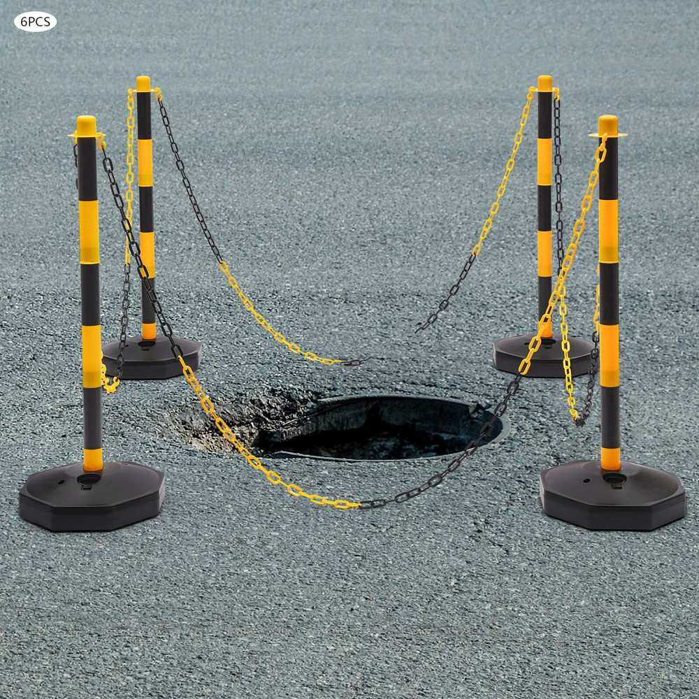 Traffic Delineator Post Cone Plastic Stanchion Post Set Crowd Control Stands