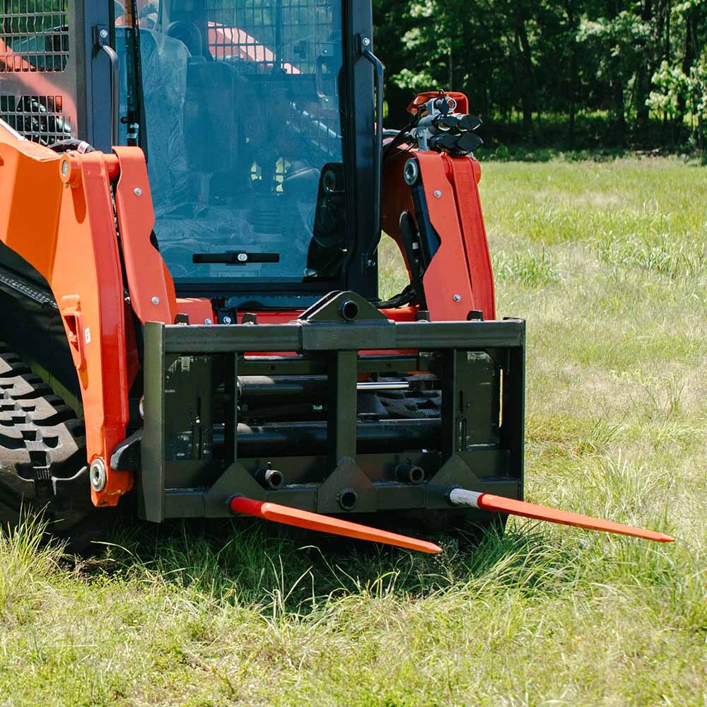 Titan Attachments HD Skid Steer Hay Frame Attachment, Two 49" Hay Spears