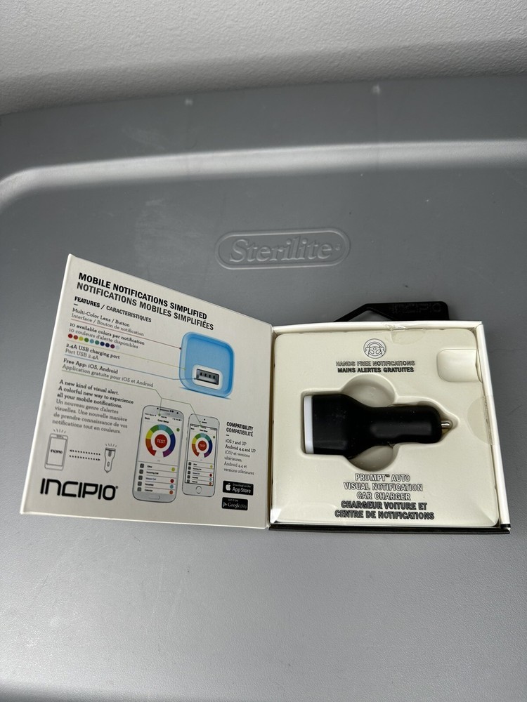 Incipio Prompt Auto Visual Notification Car Charger Bluetooth Smart BRAND NEW