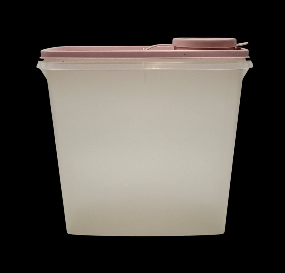 Tupperware Modular Mates 1613-5 Rectangle #3 Cereal Container Pink Pour Lid Set