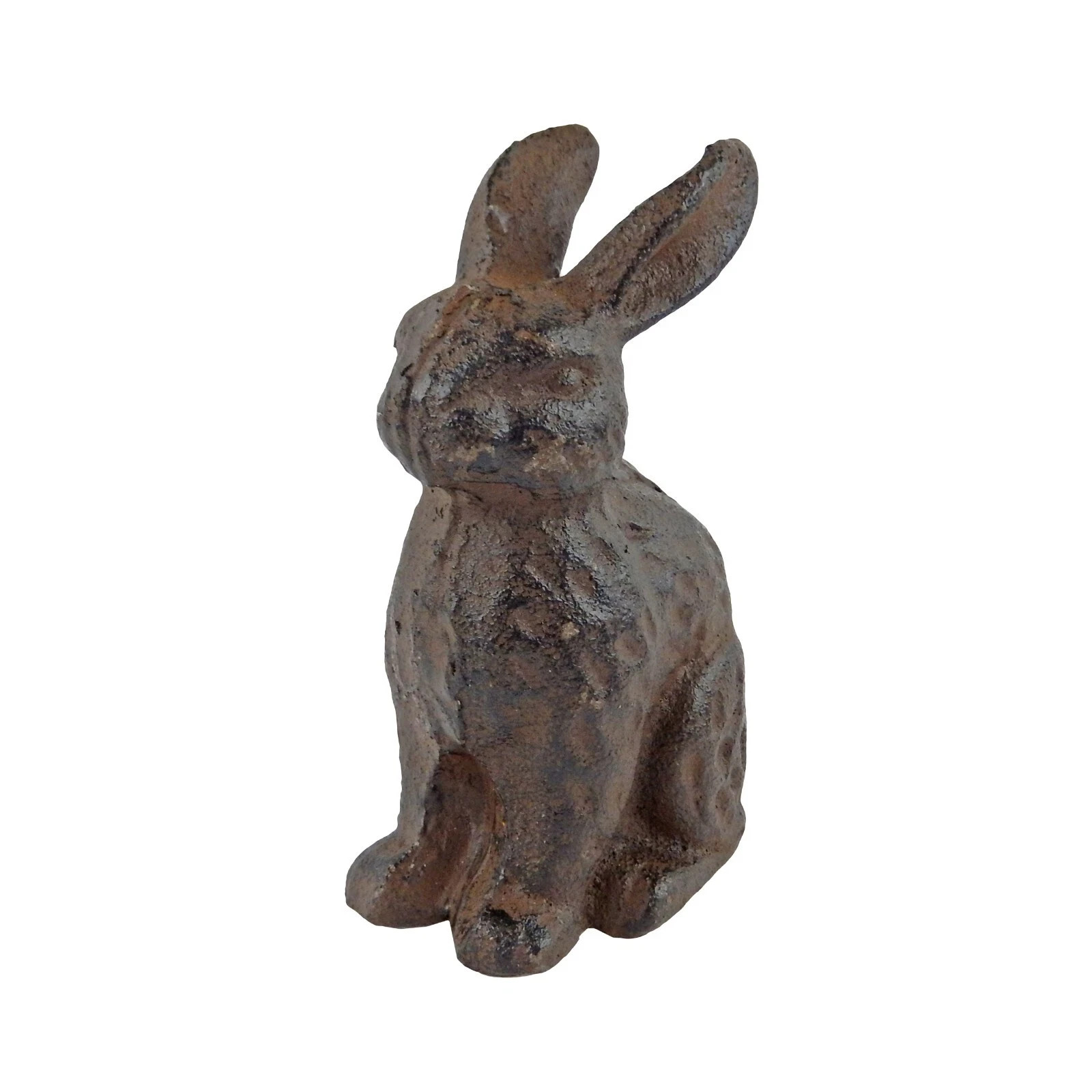 Cast Iron Bunny Rabbit Figurine Cast Iron Shelf Sitter Garden Yard Decor Brown