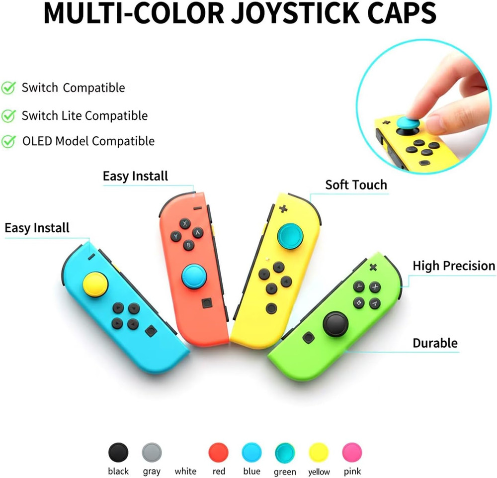 Joystick Replacement Cap Thumb Grip for Switch OLED & Switch Lite, Joystick Grip