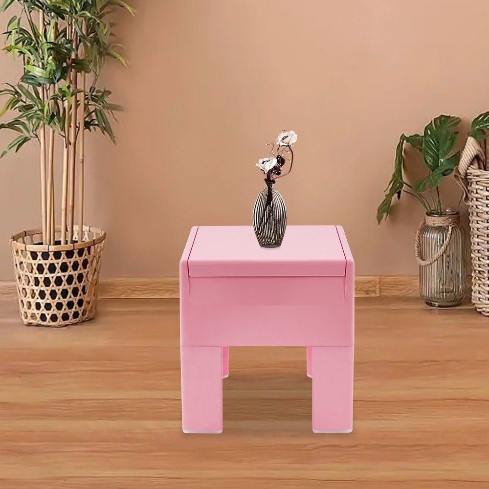 38*32*40cm Storage Stool，Multifunctional End Table，Pink Low Stool，ABS Side Table