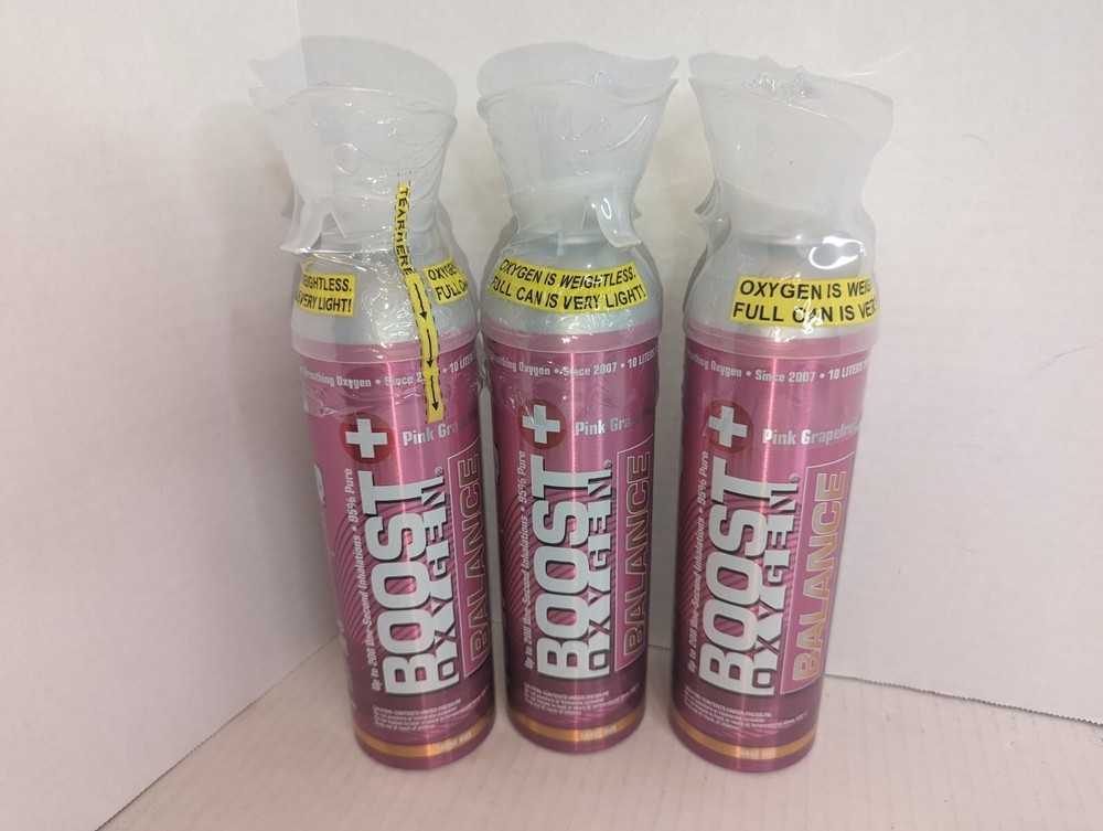 Boost Oxygen Balance Supplemental Oxygen - 10 Liter - Pink Grapefruit - 3 Pack