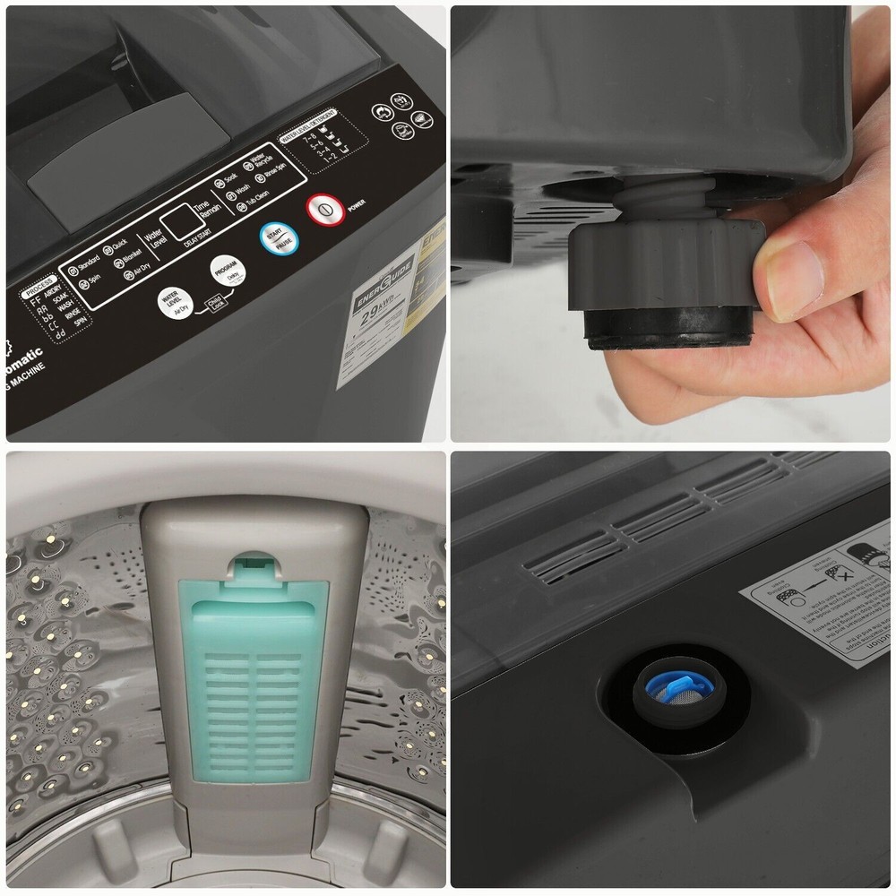 Full Automatic Washing Machine 15.6Lbs Compact Laundry Washer with Drain Pump💎