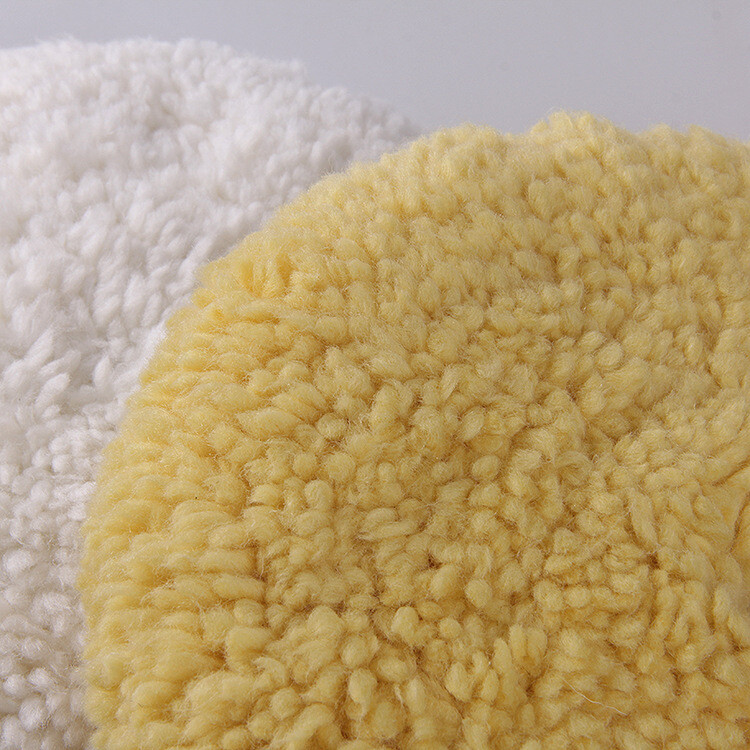 Wool 7 Inch HEAVY CUT Buffing Pad 2-Sided Compound Cutting Hook and Loop Back