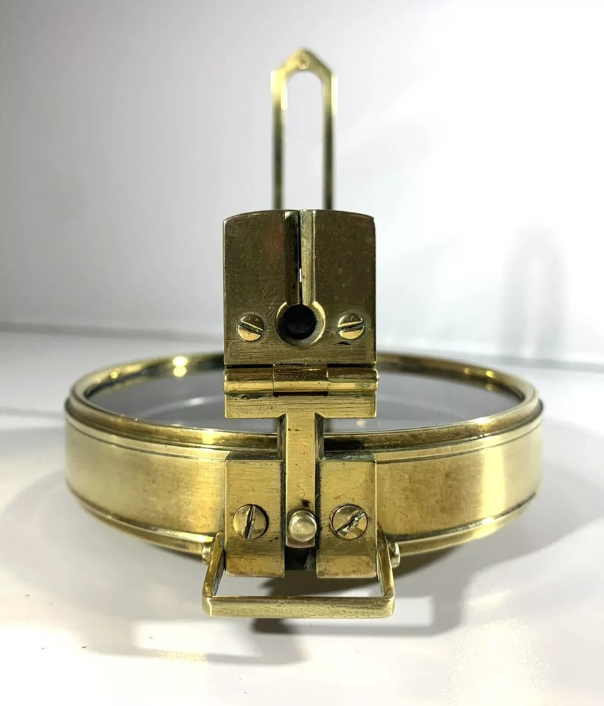 Large Solid Brass Prismatic Surveyors Compass by Francis Barker & Son (d.1932)