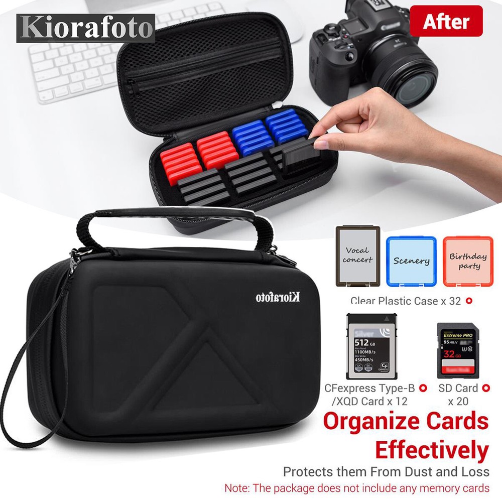 32x Separate Memory Card Case Holder for 12 XQD CFexpress Type B 20 SD SDXC SDHC