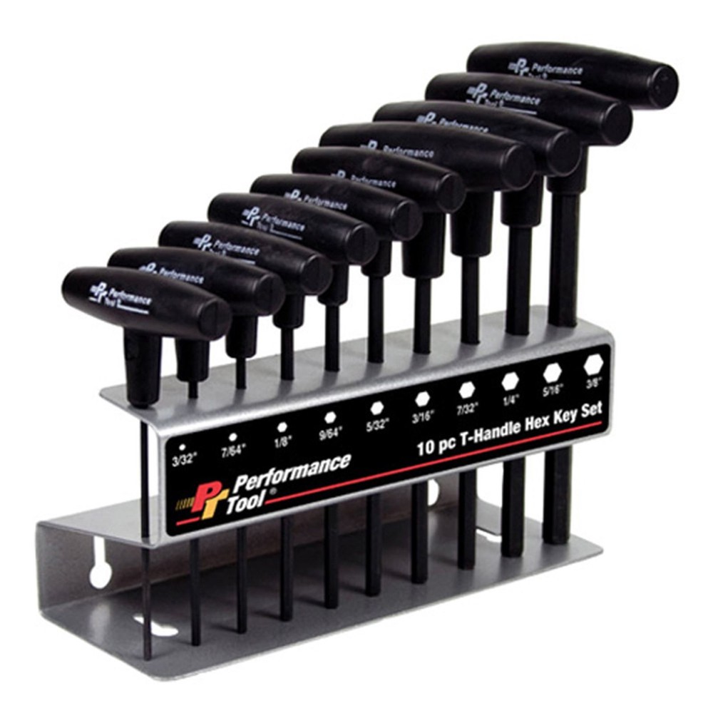 Performance Tool T-Handle Hex Key - SAE - 10-Piece  W80274