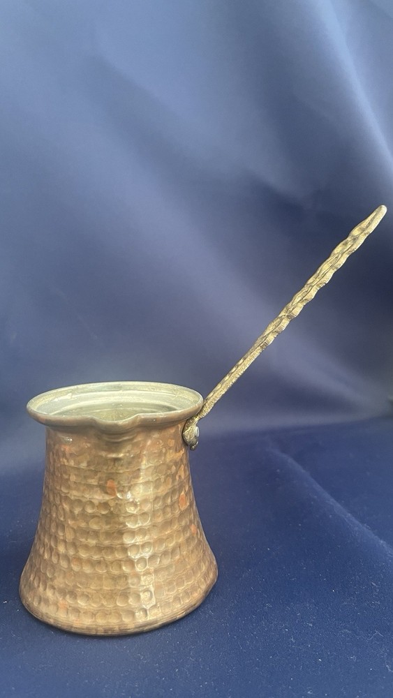 Vintage Copper Turkish Coffee Pot  Brass Handle